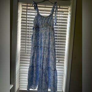 NEW WITH TAGS blue and white midi dress